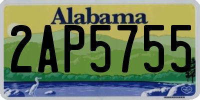 AL license plate 2AP5755
