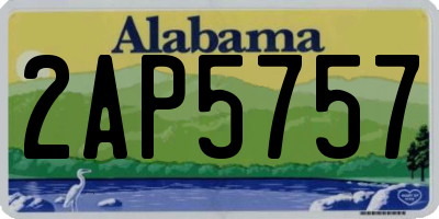 AL license plate 2AP5757