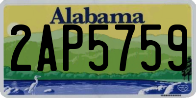 AL license plate 2AP5759