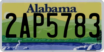 AL license plate 2AP5783