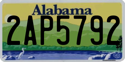 AL license plate 2AP5792