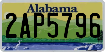 AL license plate 2AP5796
