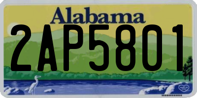 AL license plate 2AP5801