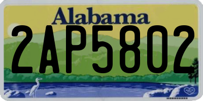 AL license plate 2AP5802