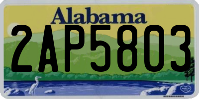 AL license plate 2AP5803