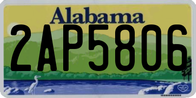AL license plate 2AP5806