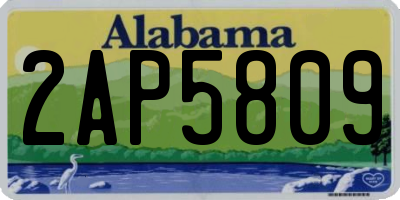 AL license plate 2AP5809