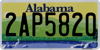 AL license plate 2AP5820