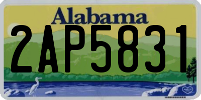 AL license plate 2AP5831