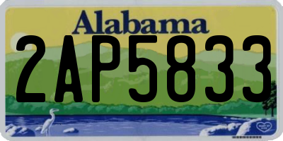 AL license plate 2AP5833
