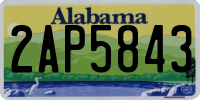 AL license plate 2AP5843