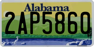 AL license plate 2AP5860