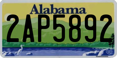 AL license plate 2AP5892
