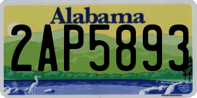 AL license plate 2AP5893