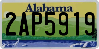 AL license plate 2AP5919