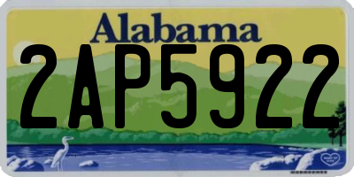 AL license plate 2AP5922