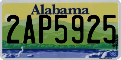 AL license plate 2AP5925