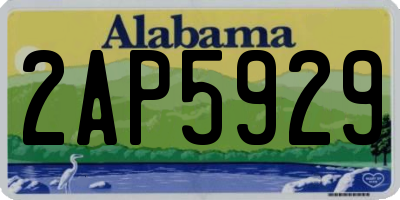 AL license plate 2AP5929