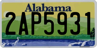 AL license plate 2AP5931