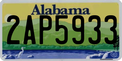 AL license plate 2AP5933