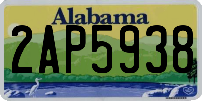 AL license plate 2AP5938