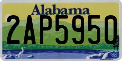 AL license plate 2AP5950