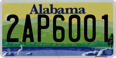 AL license plate 2AP6001
