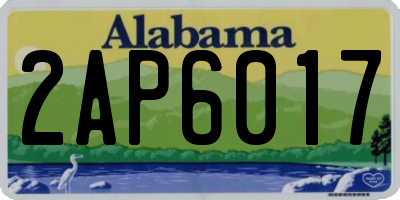 AL license plate 2AP6017