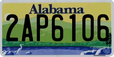 AL license plate 2AP6106