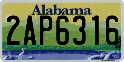AL license plate 2AP6316