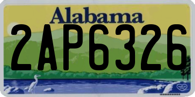 AL license plate 2AP6326