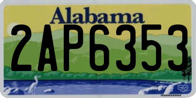AL license plate 2AP6353