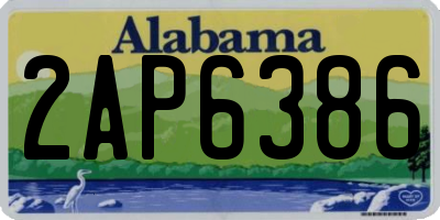 AL license plate 2AP6386