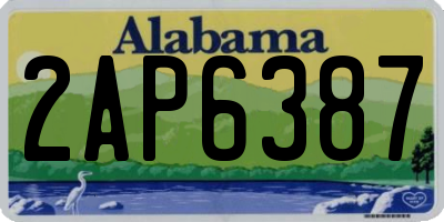 AL license plate 2AP6387