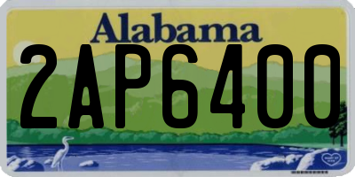 AL license plate 2AP6400