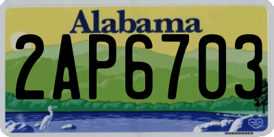 AL license plate 2AP6703