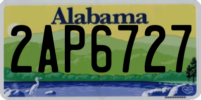 AL license plate 2AP6727