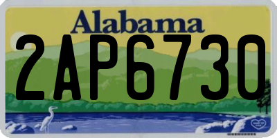 AL license plate 2AP6730