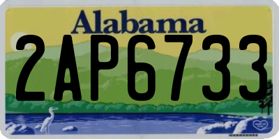 AL license plate 2AP6733