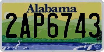 AL license plate 2AP6743