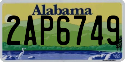 AL license plate 2AP6749
