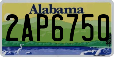 AL license plate 2AP6750