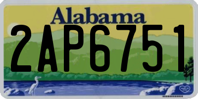 AL license plate 2AP6751