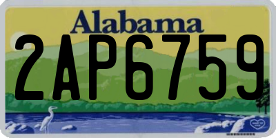AL license plate 2AP6759
