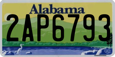 AL license plate 2AP6793