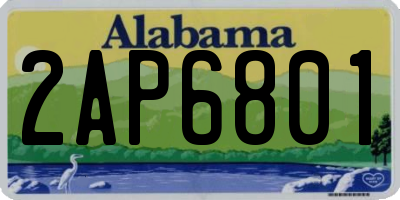 AL license plate 2AP6801
