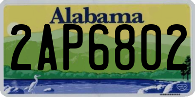 AL license plate 2AP6802