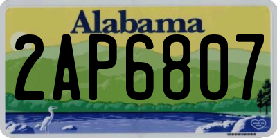 AL license plate 2AP6807