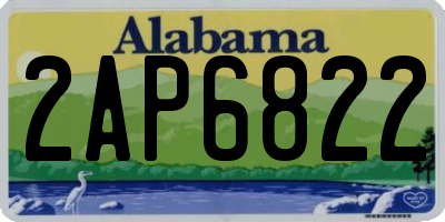 AL license plate 2AP6822