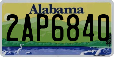 AL license plate 2AP6840